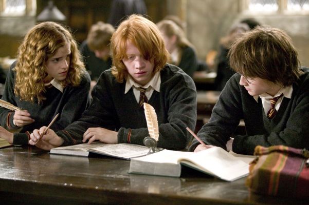 Hermione, Rony e Harry
Hermione, Rony e Harry no Sal�o Principal.
