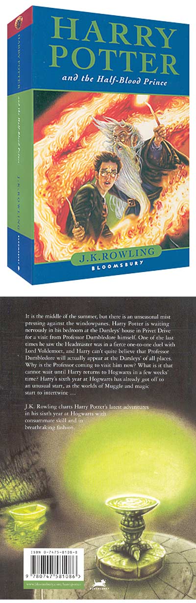 Capa/Verso de Harry Potter e o Enigma do Príncipe

